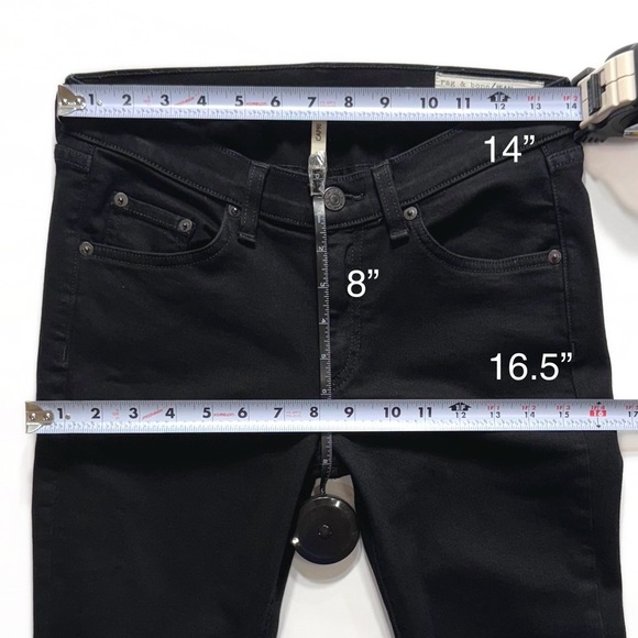 Rag & Bone Black Mid Rise Capri Cropped Skinny Jeans 28 - Picture 11 of 12